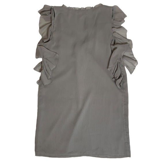 Chic Gray Ruffle Mini Dress - Picture 2 of 2